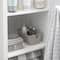 Simplify Small Gray Shelf Storage Rattan Tote Basket